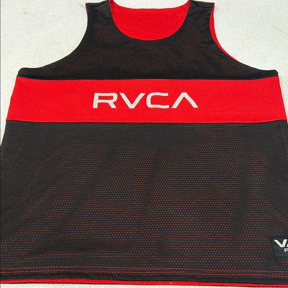Vintage Y2K , RVCA Black and Red , double side , mesh , Tank Top